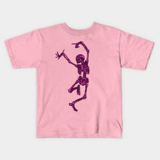 Dancing Pink Skeleton Kids T-Shirt